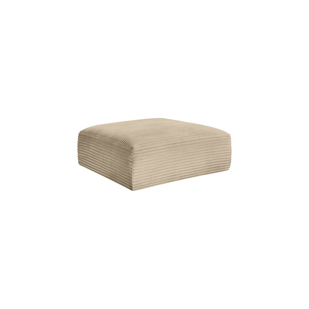 Shaggy Taupe Corduroy Performance Fabric Ottoman. Picture 4