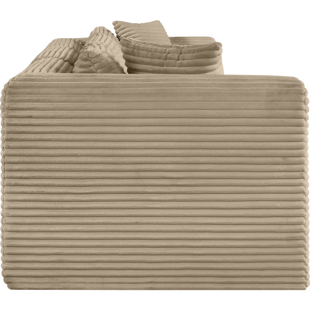 Shaggy Taupe Corduroy Performance Fabric Modular Sofa. Picture 3