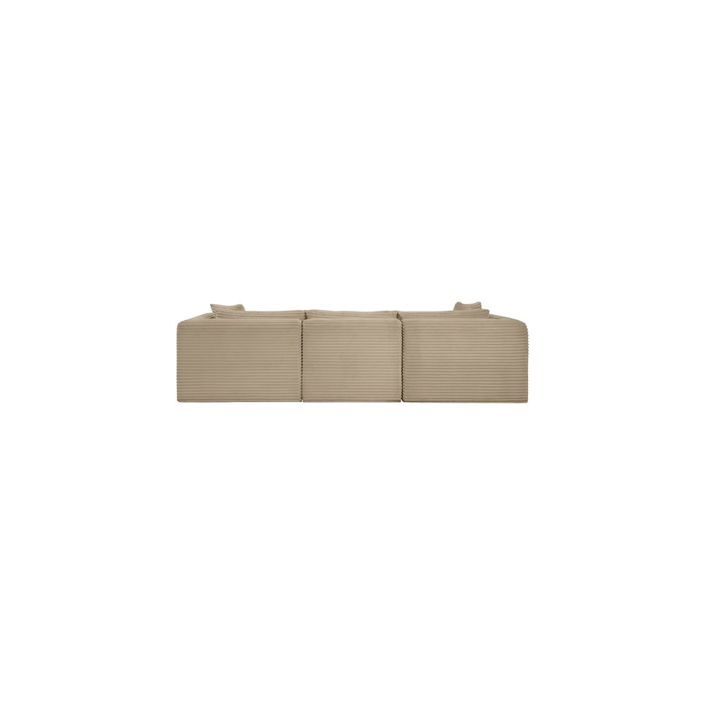 Shaggy Taupe Corduroy Performance Fabric Modular Sofa. Picture 4
