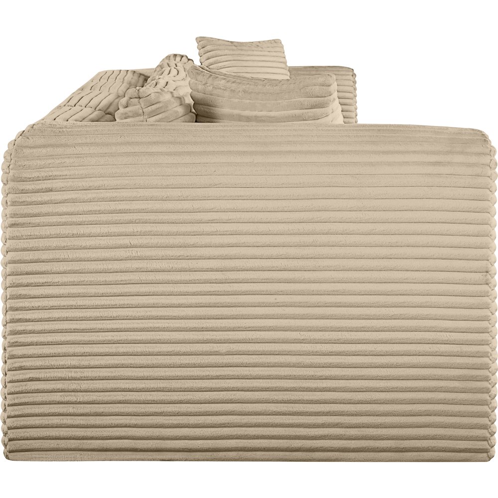 Shaggy Taupe Corduroy Performance Fabric Modular Sofa. Picture 3