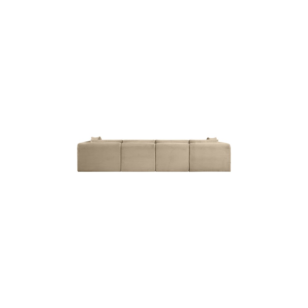 Shaggy Taupe Corduroy Performance Fabric Modular Sofa. Picture 4