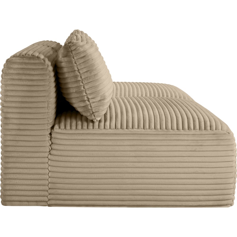 Shaggy Taupe Corduroy Performance Fabric Modular Sofa. Picture 3