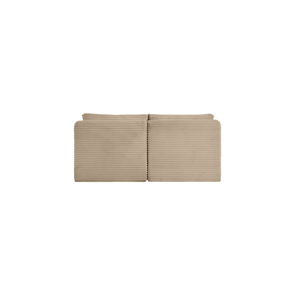 Shaggy Taupe Corduroy Performance Fabric Modular Sofa. Picture 4
