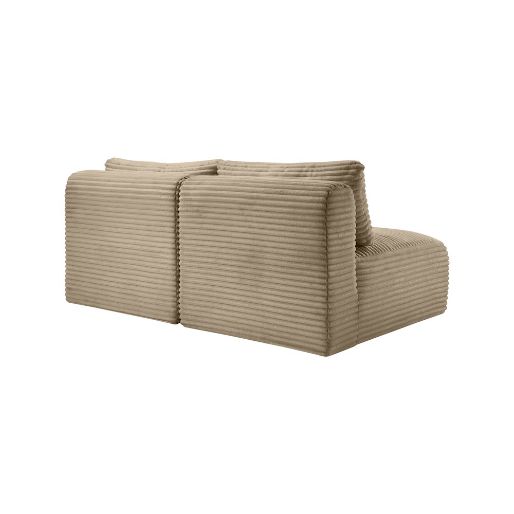 Shaggy Taupe Corduroy Performance Fabric Modular Sofa. Picture 6