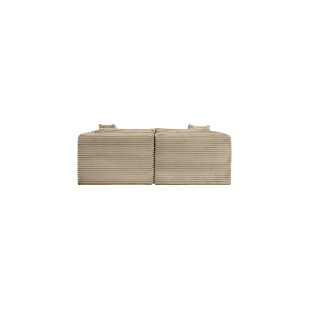 Shaggy Taupe Corduroy Performance Fabric Modular Sofa. Picture 4