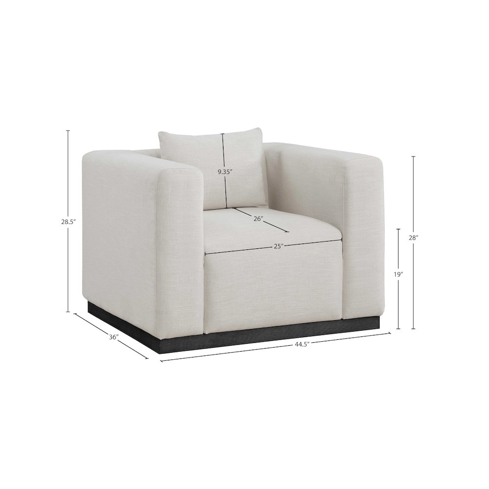 Alfie Beige Linen Textured Fabic Chair. Picture 7