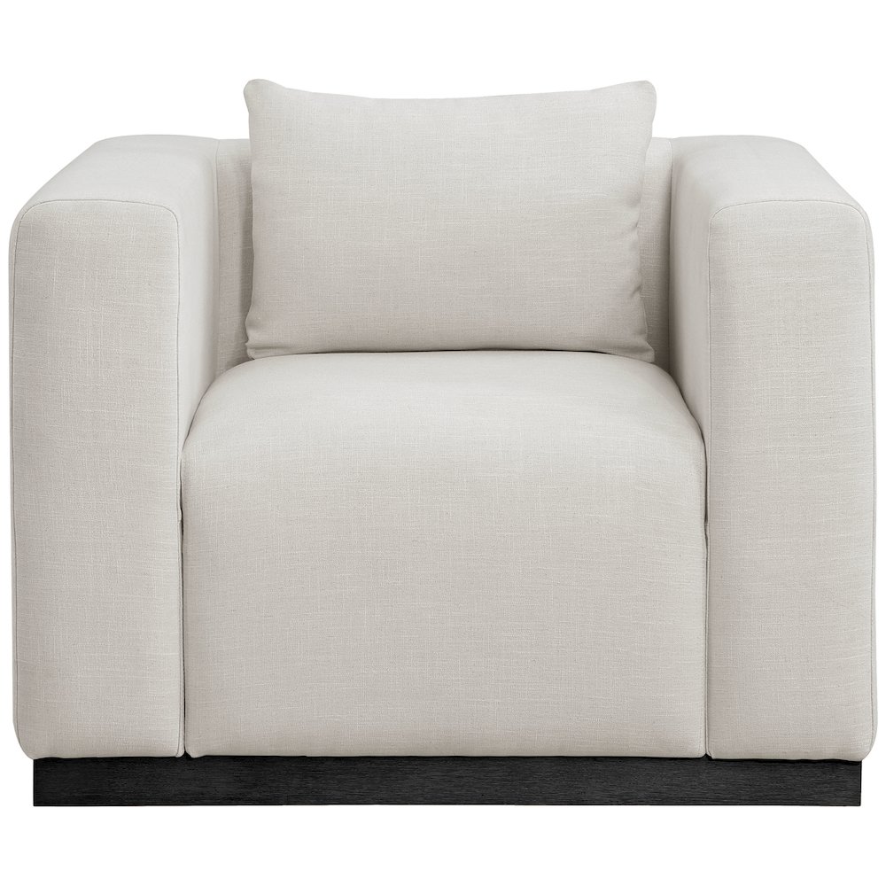 Alfie Beige Linen Textured Fabic Chair. Picture 3