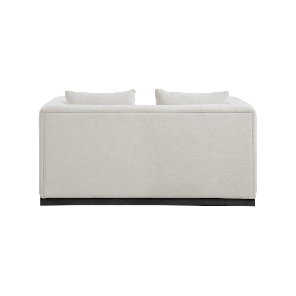 Alfie Beige Linen Textured Fabic Loveseat. Picture 2