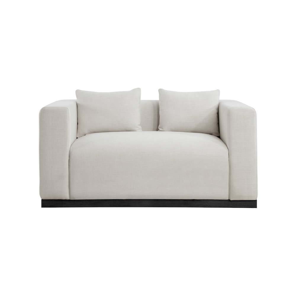 Alfie Beige Linen Textured Fabic Loveseat. Picture 3