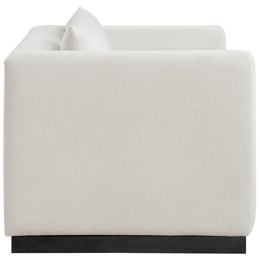 Alfie Beige Linen Textured Fabic Loveseat. Picture 4
