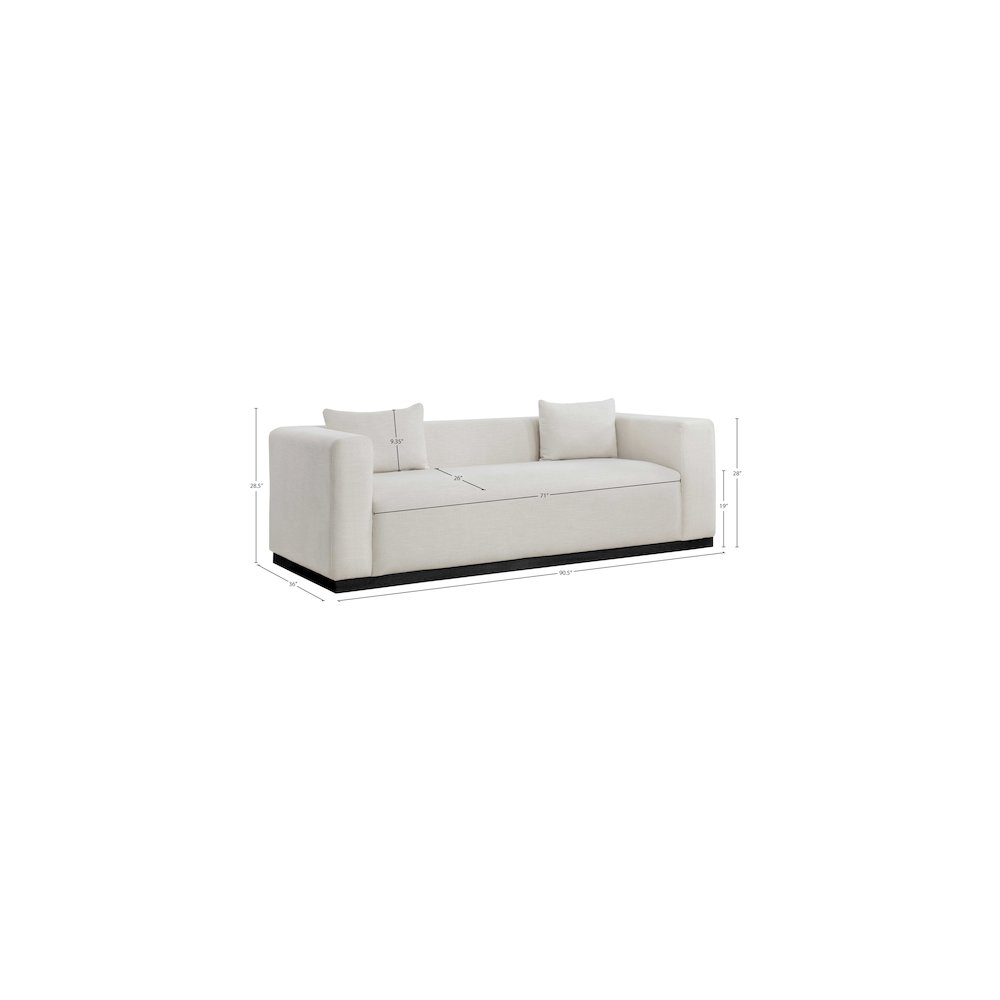 Alfie Beige Linen Textured Fabic Sofa. Picture 7