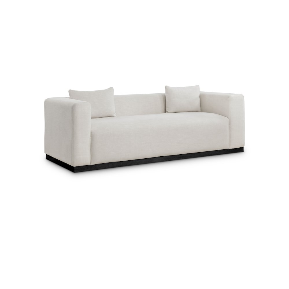 Alfie Beige Linen Textured Fabic Sofa. Picture 1
