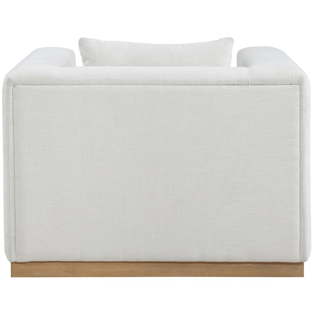 Alfie Cream Linen Textured Fabic Chair. Picture 2