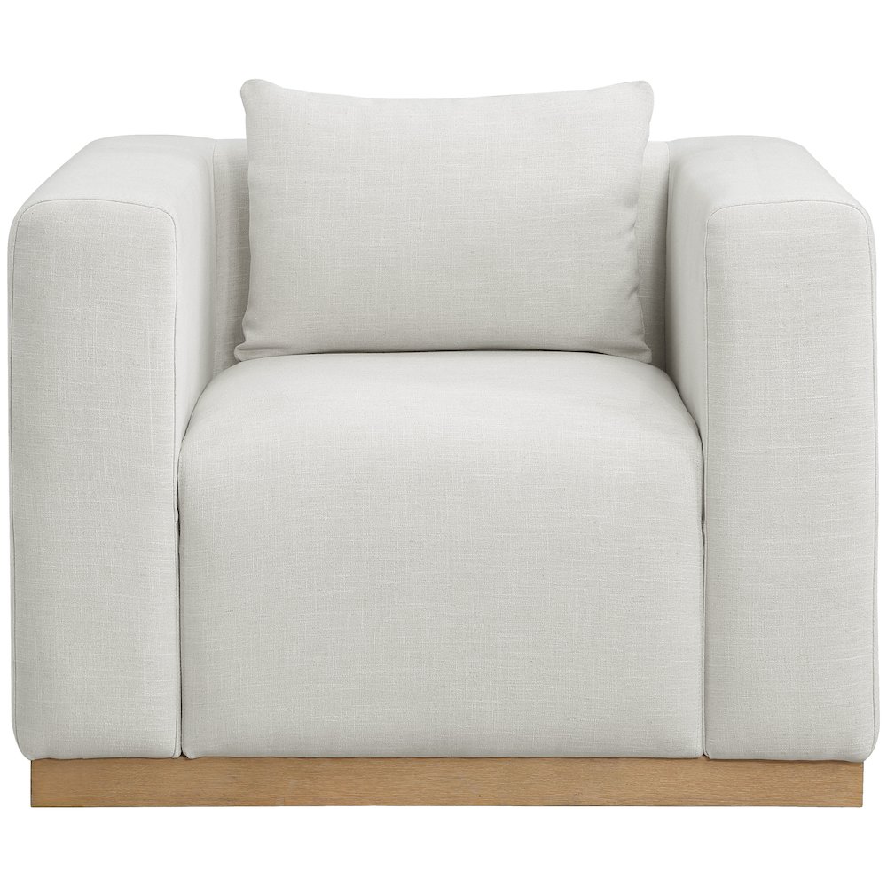 Alfie Cream Linen Textured Fabic Chair. Picture 3