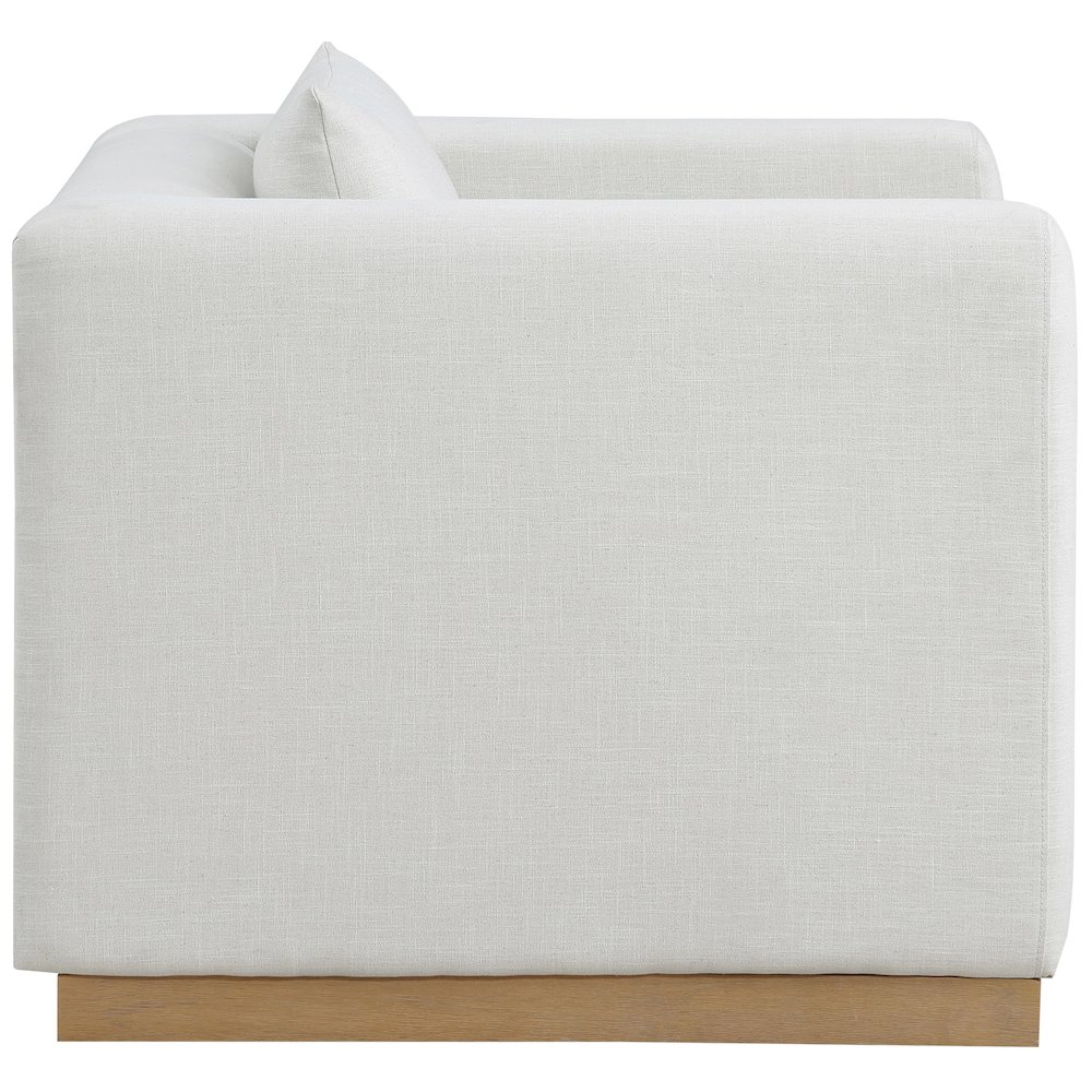Alfie Cream Linen Textured Fabic Chair. Picture 4