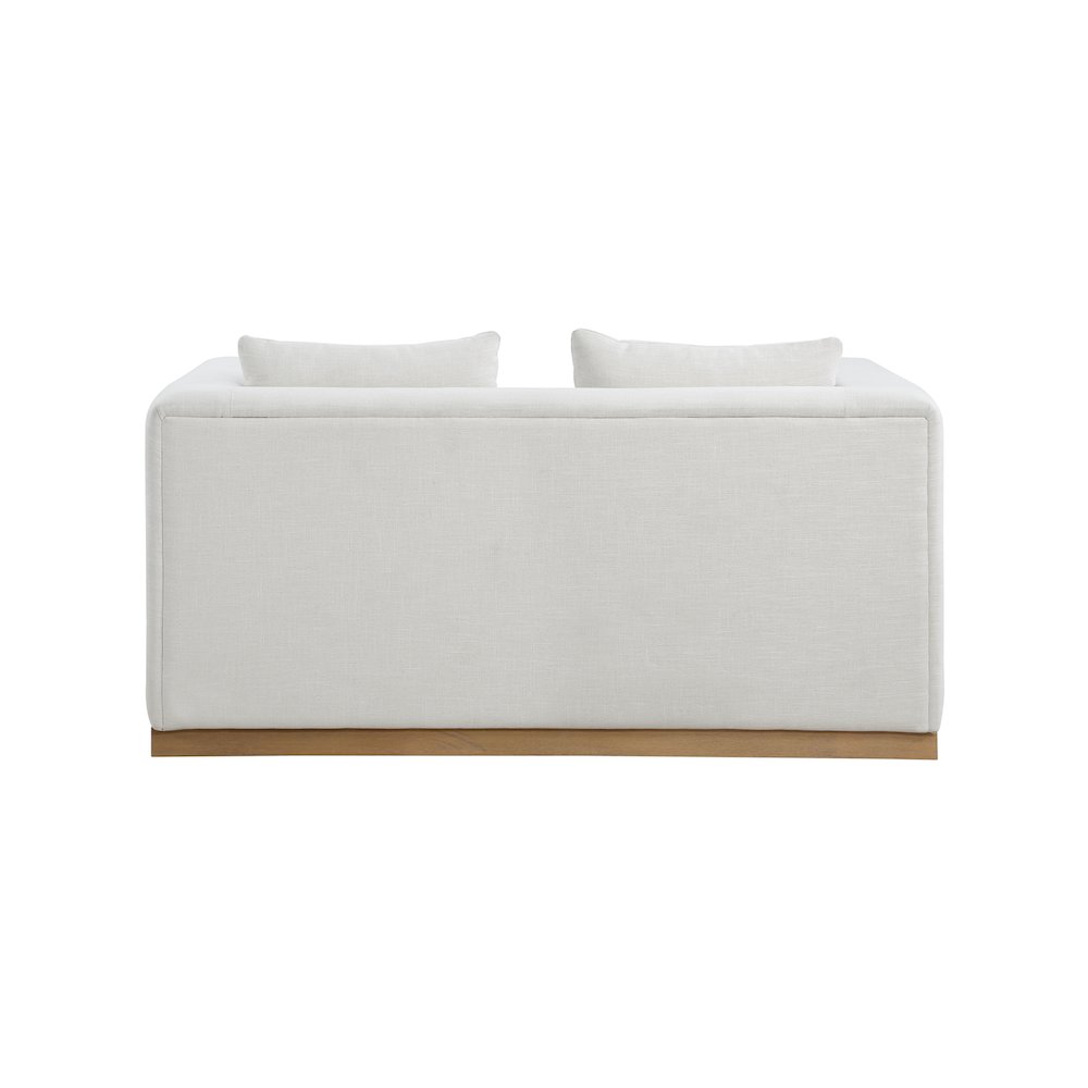 Alfie Cream Linen Textured Fabic Loveseat. Picture 2