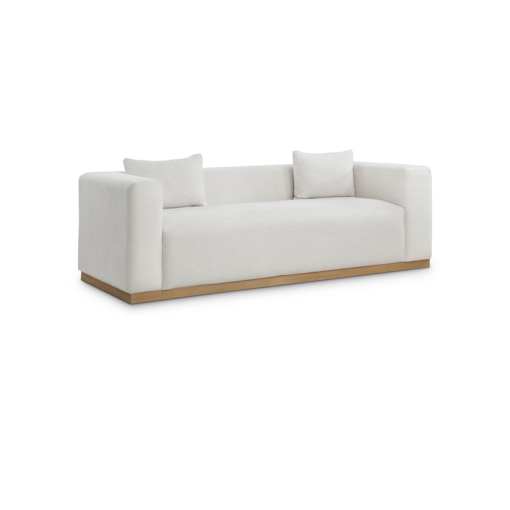 Alfie Cream Linen Textured Fabic Sofa. Picture 1