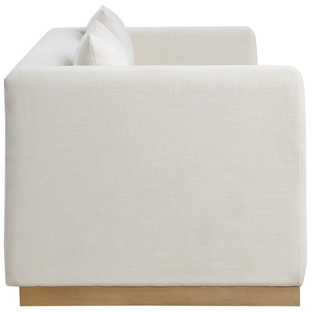 Alfie Cream Linen Textured Fabic Sofa. Picture 4