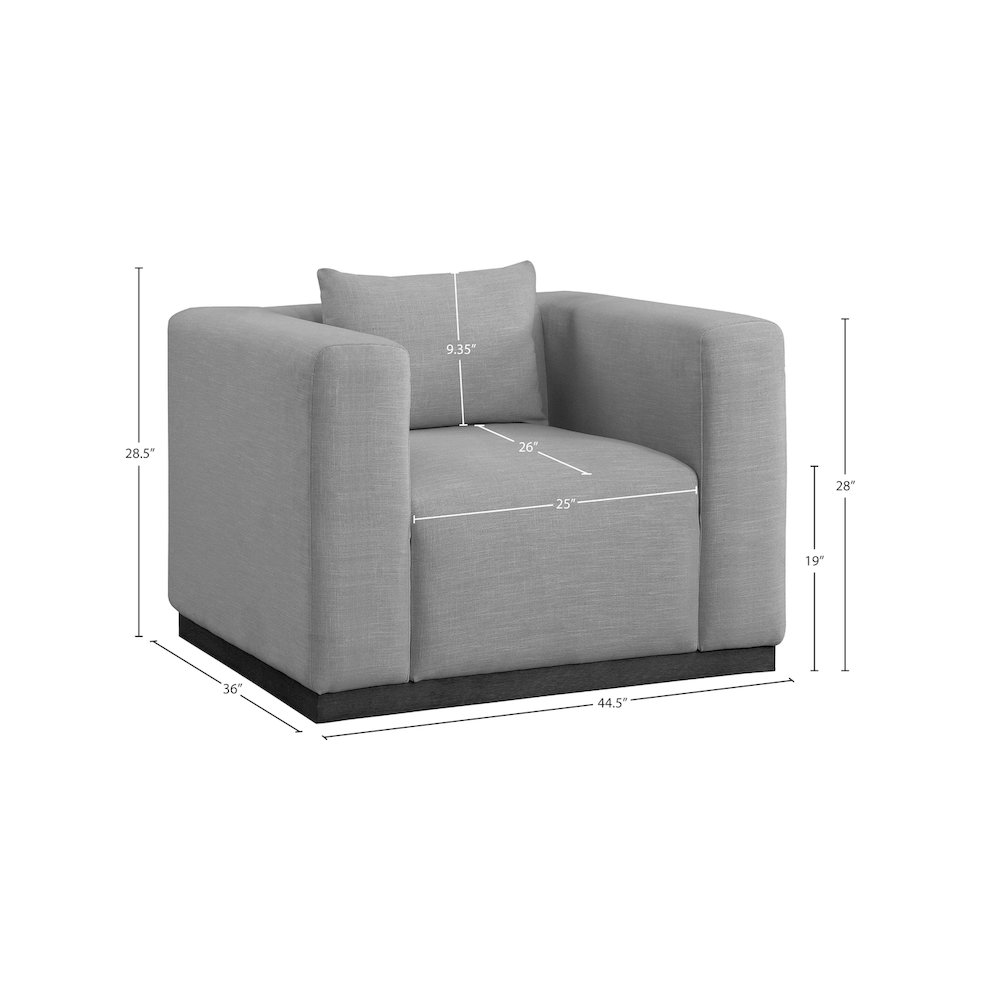Alfie Grey Linen Textured Fabic Chair. Picture 7