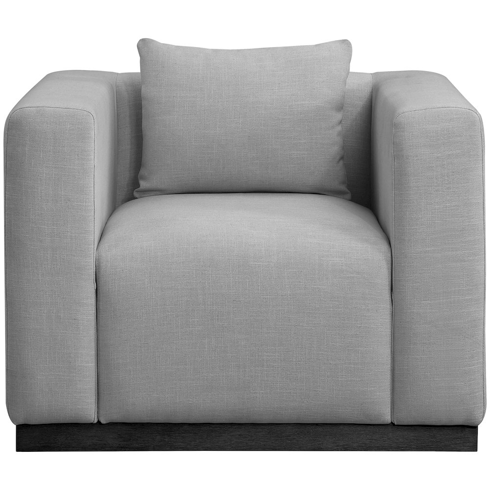 Alfie Grey Linen Textured Fabic Chair. Picture 3