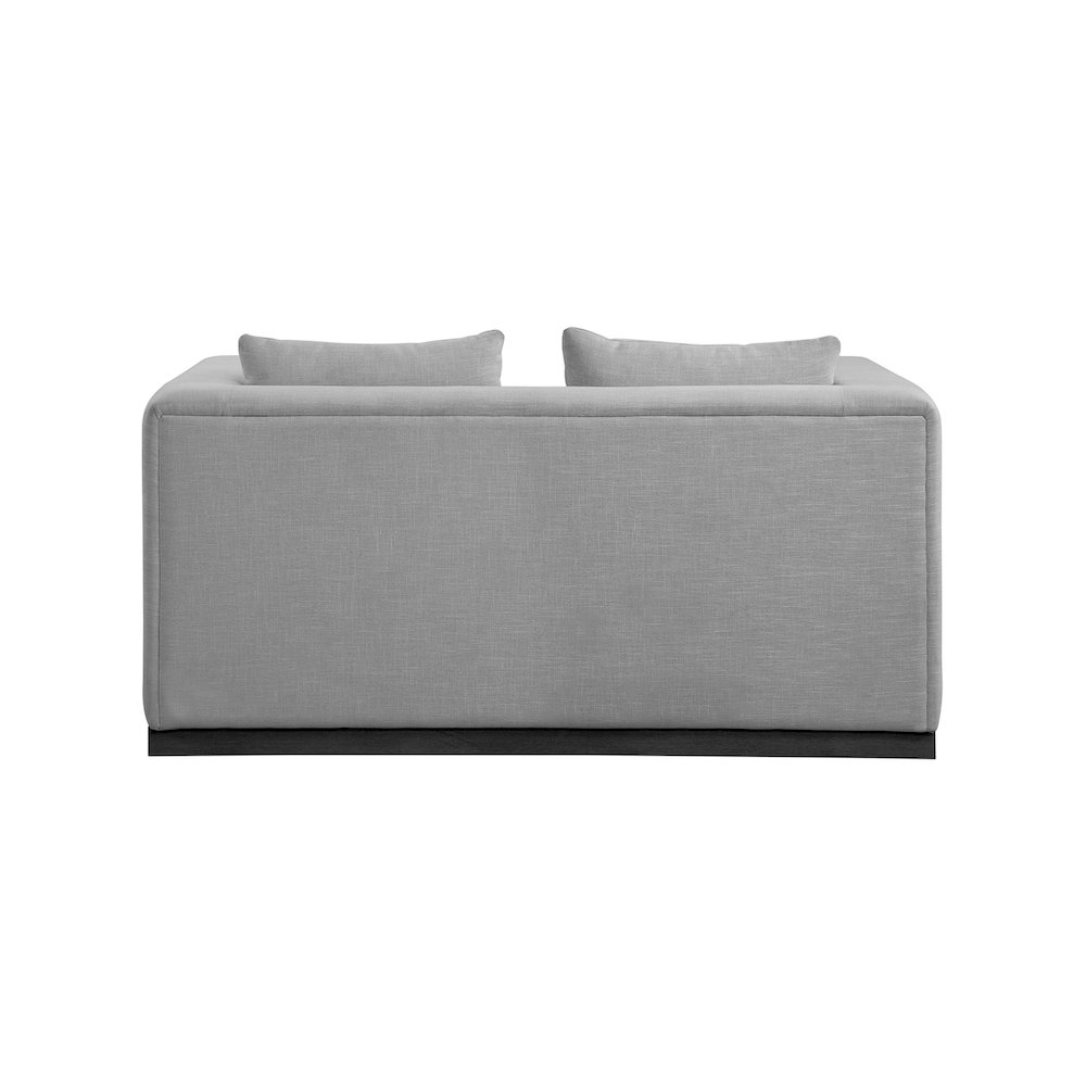 Alfie Grey Linen Textured Fabic Loveseat. Picture 2