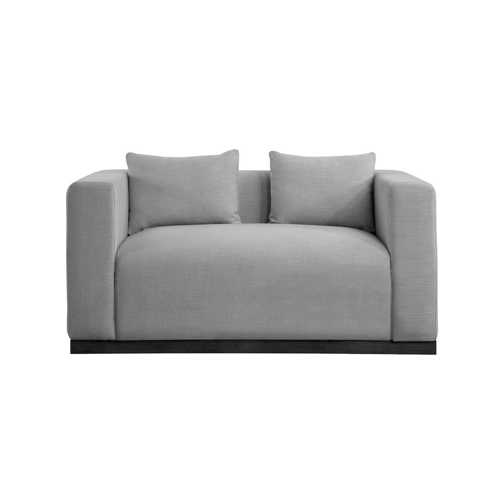 Alfie Grey Linen Textured Fabic Loveseat. Picture 3