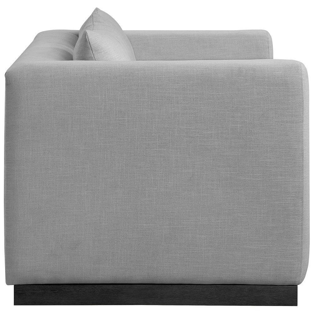 Alfie Grey Linen Textured Fabic Loveseat. Picture 4