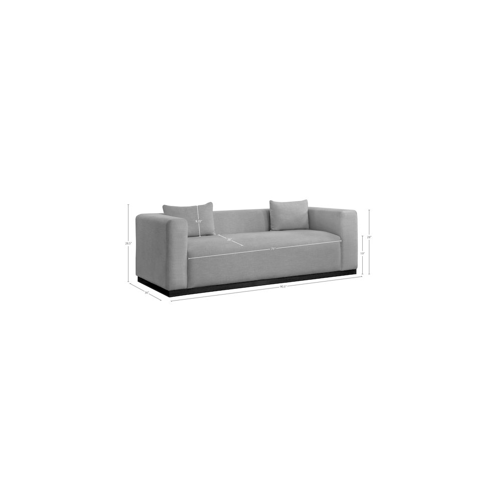 Alfie Grey Linen Textured Fabic Sofa. Picture 7