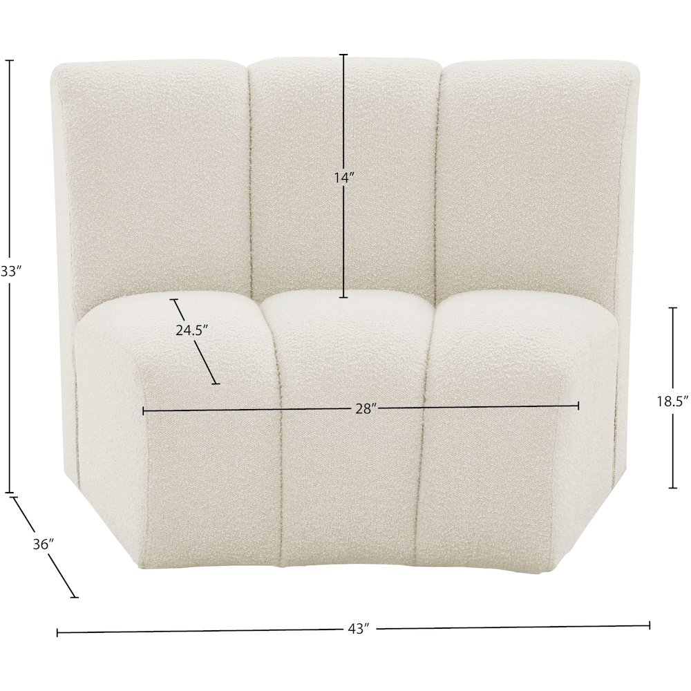 Infinity Cream Boucle Fabric Modular Chair. Picture 6