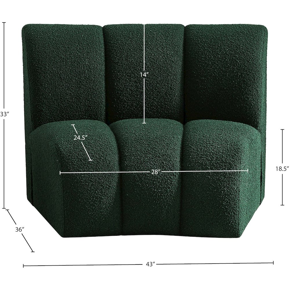 Infinity Green Boucle Fabric Modular Chair. Picture 6