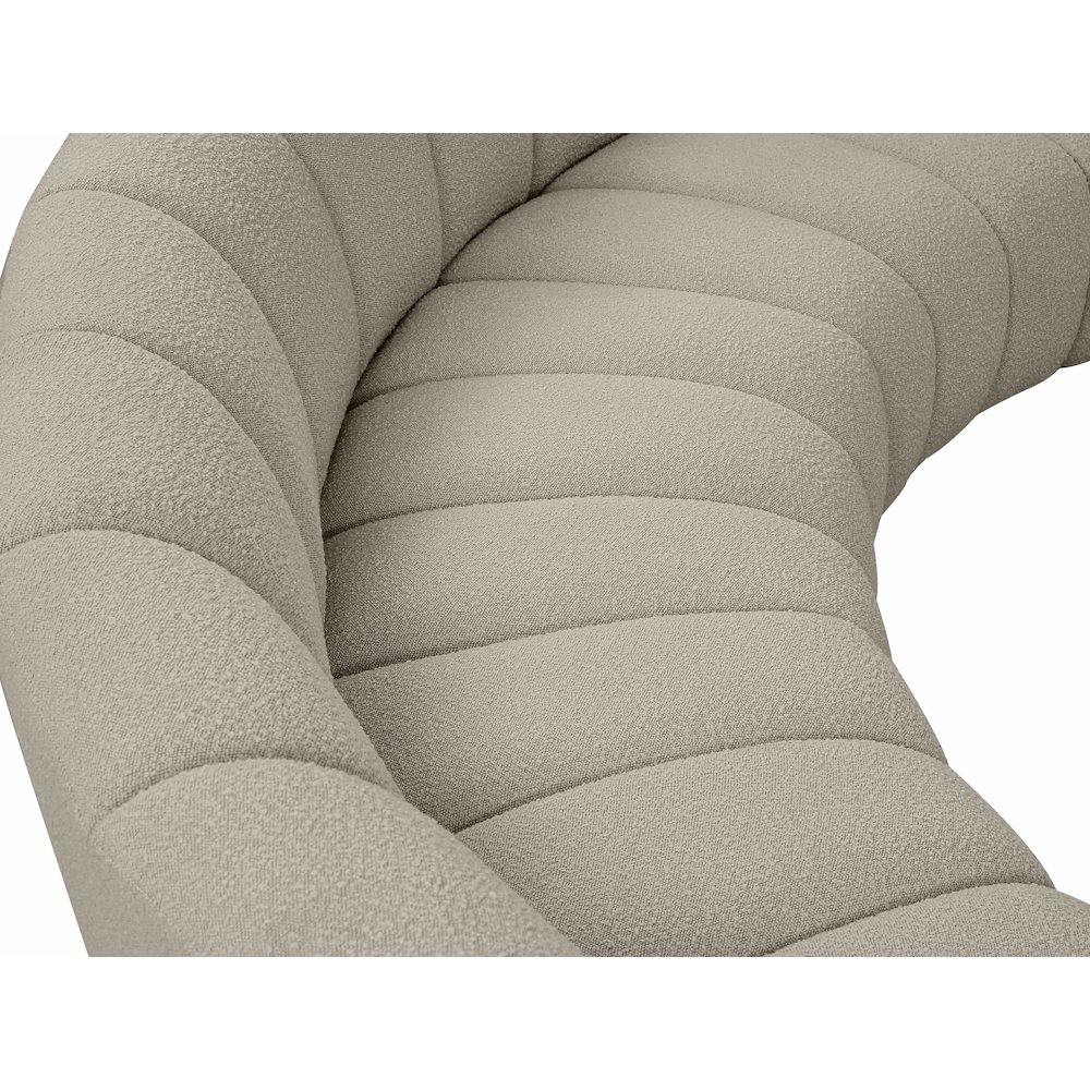 Infinity Brown Boucle Fabric 6pc. Modular Sectional. Picture 6