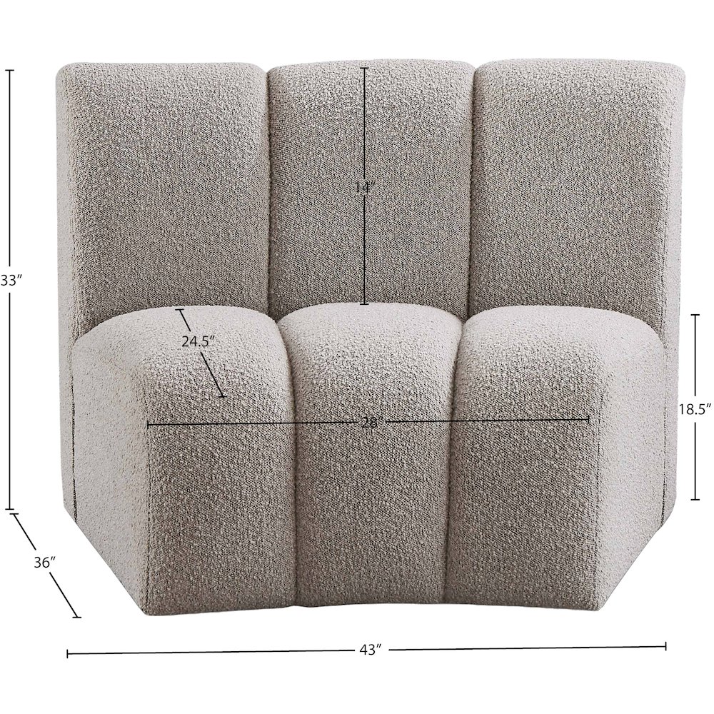 Infinity Brown Boucle Fabric Modular Chair. Picture 6