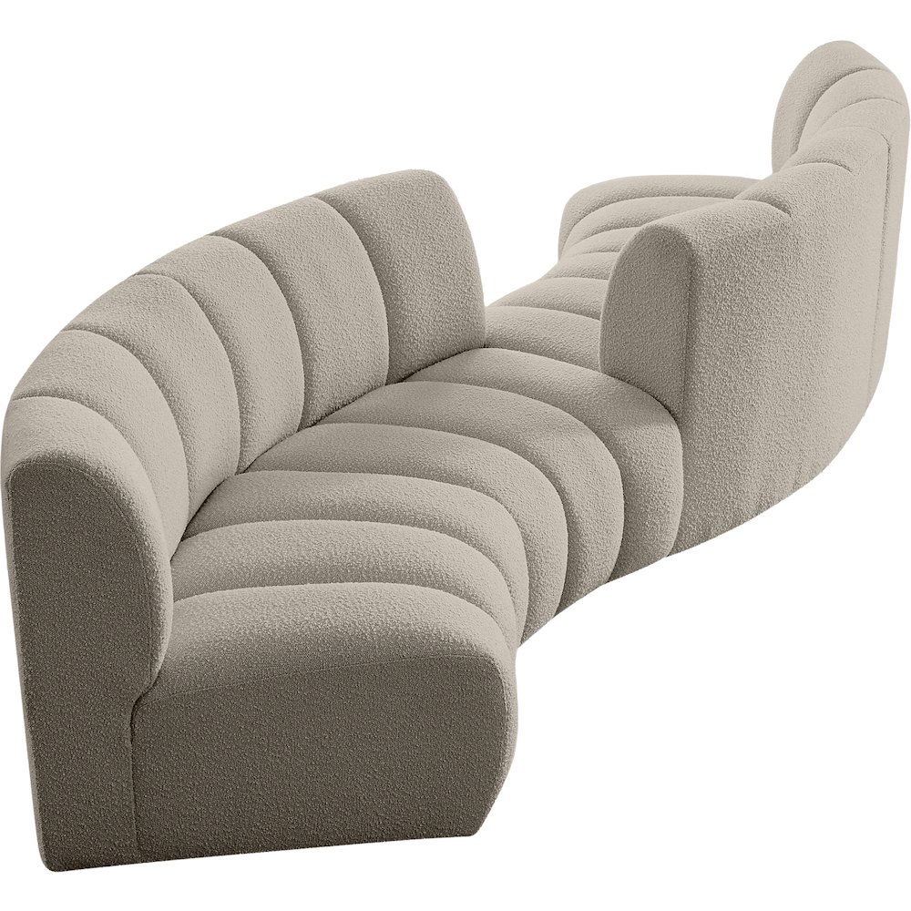 Infinity Brown Boucle Fabric 4pc. Modular Sectional. Picture 5