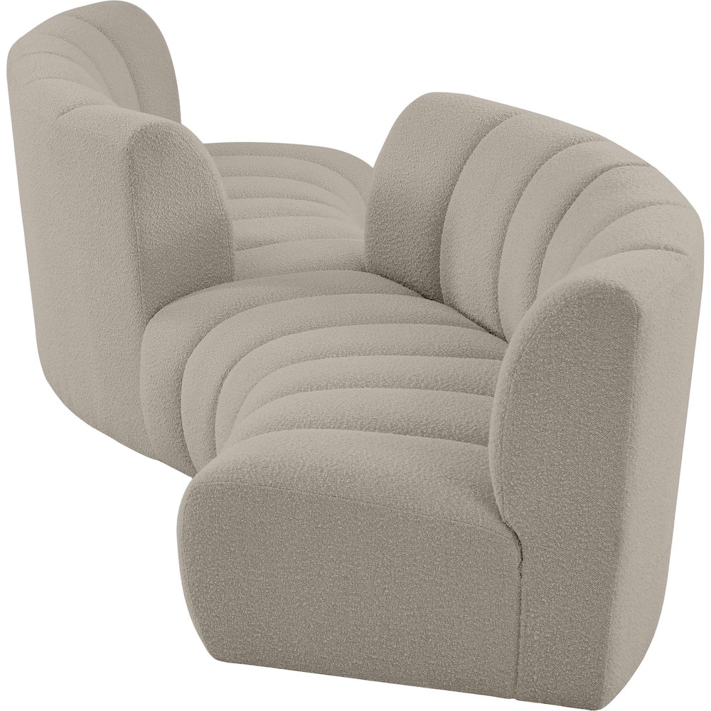 Infinity Brown Boucle Fabric 4pc. Modular Sectional. Picture 6