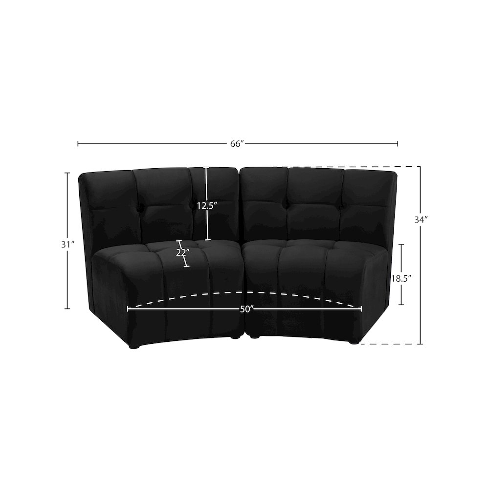 Limitless Black Velvet 2pc. Modular Sectional. Picture 12