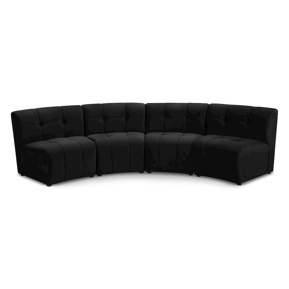 Limitless Black Velvet 4pc. Modular Sectional. Picture 1