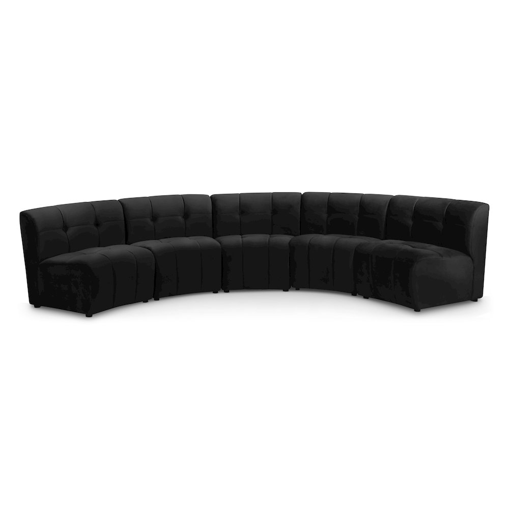 Limitless Black Velvet 5pc. Modular Sectional. Picture 1