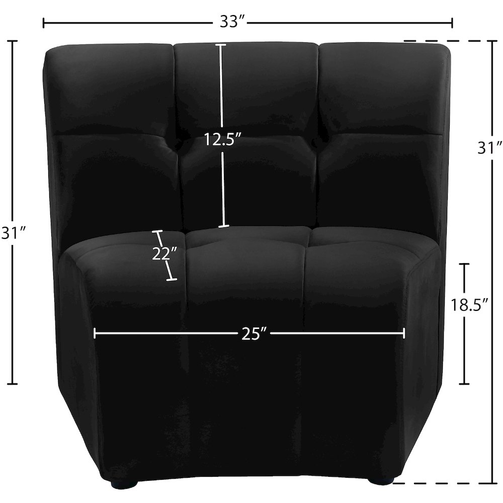Limitless Black Velvet Modular Chair. Picture 12