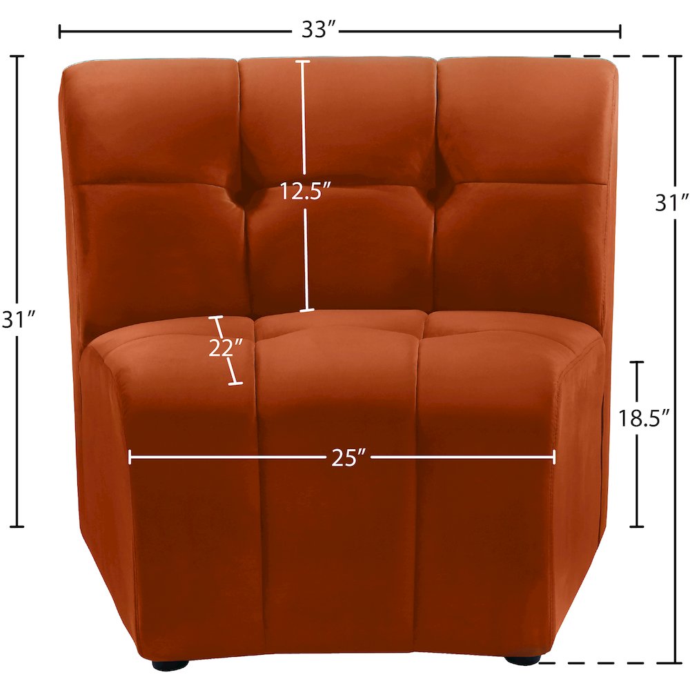 Limitless Cognac Velvet Modular Chair. Picture 12