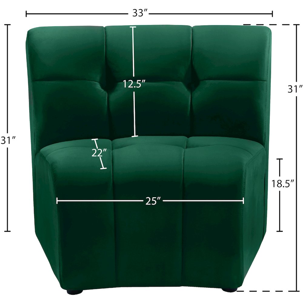 Limitless Green Velvet Modular Chair. Picture 12