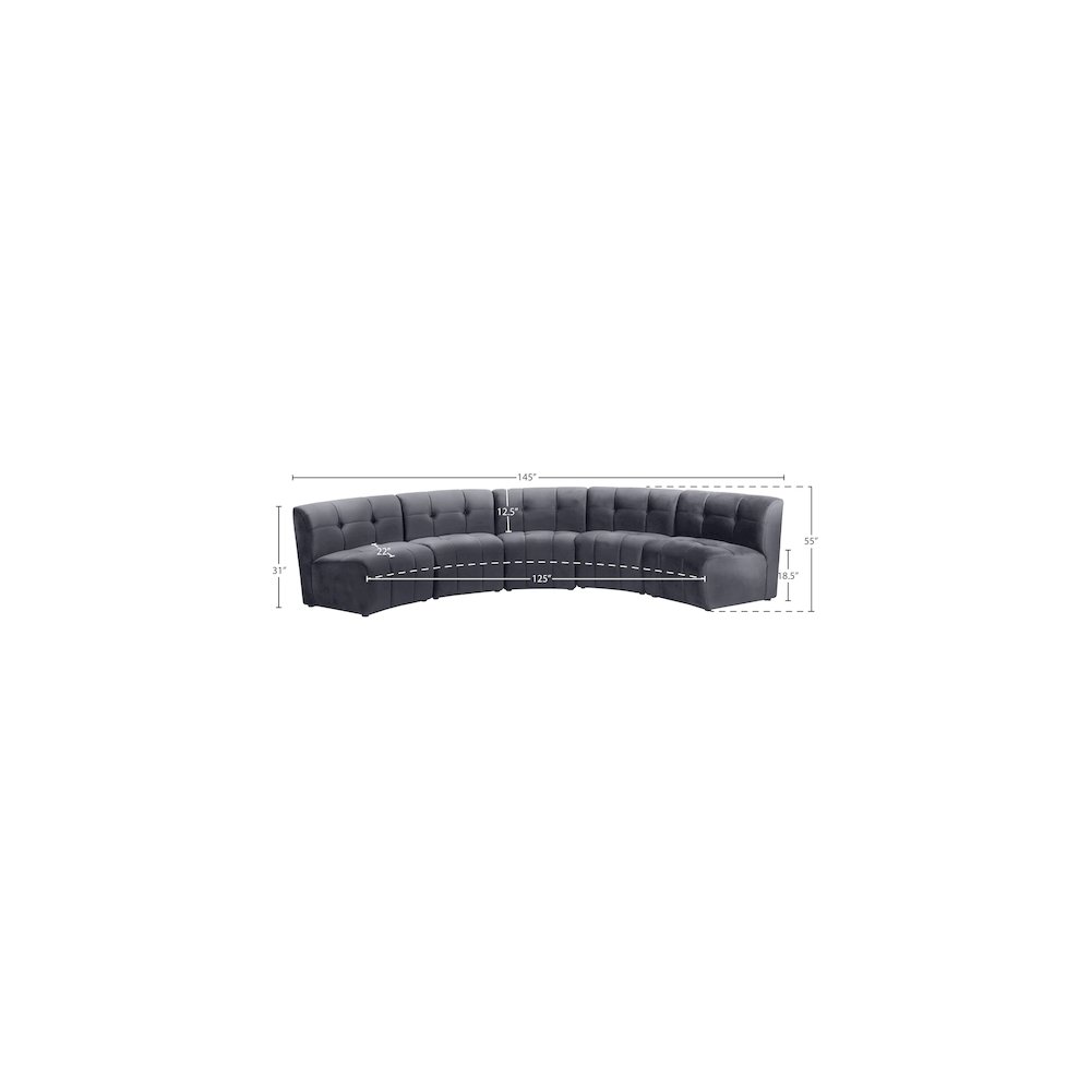 Limitless Grey Velvet 5pc. Modular Sectional. Picture 12