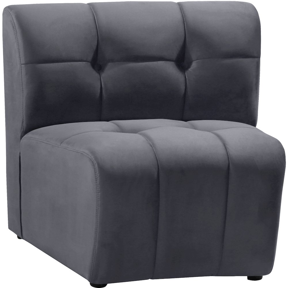Limitless Grey Velvet Modular Chair. Picture 2