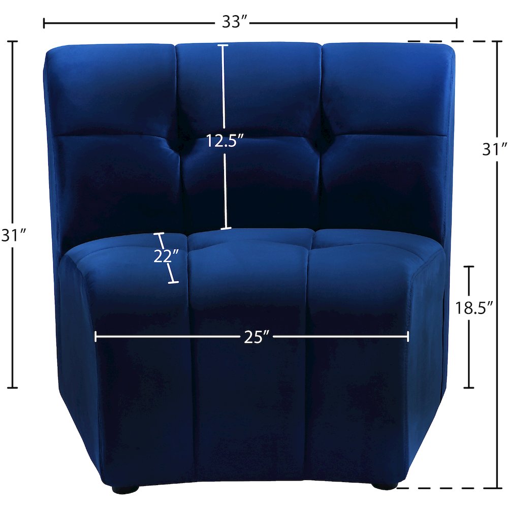 Limitless Navy Velvet Modular Chair. Picture 12