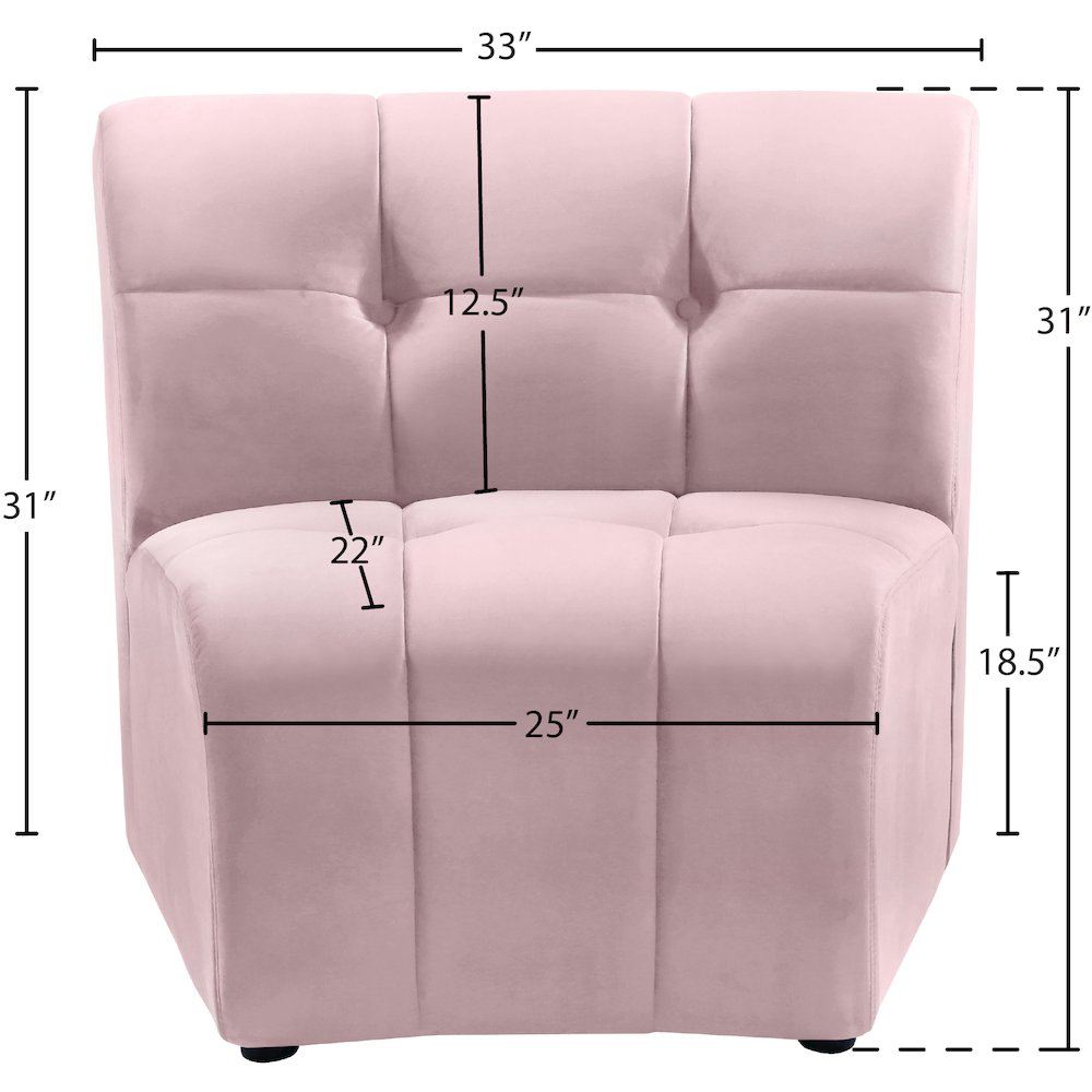 Limitless Pink Velvet Modular Chair. Picture 12