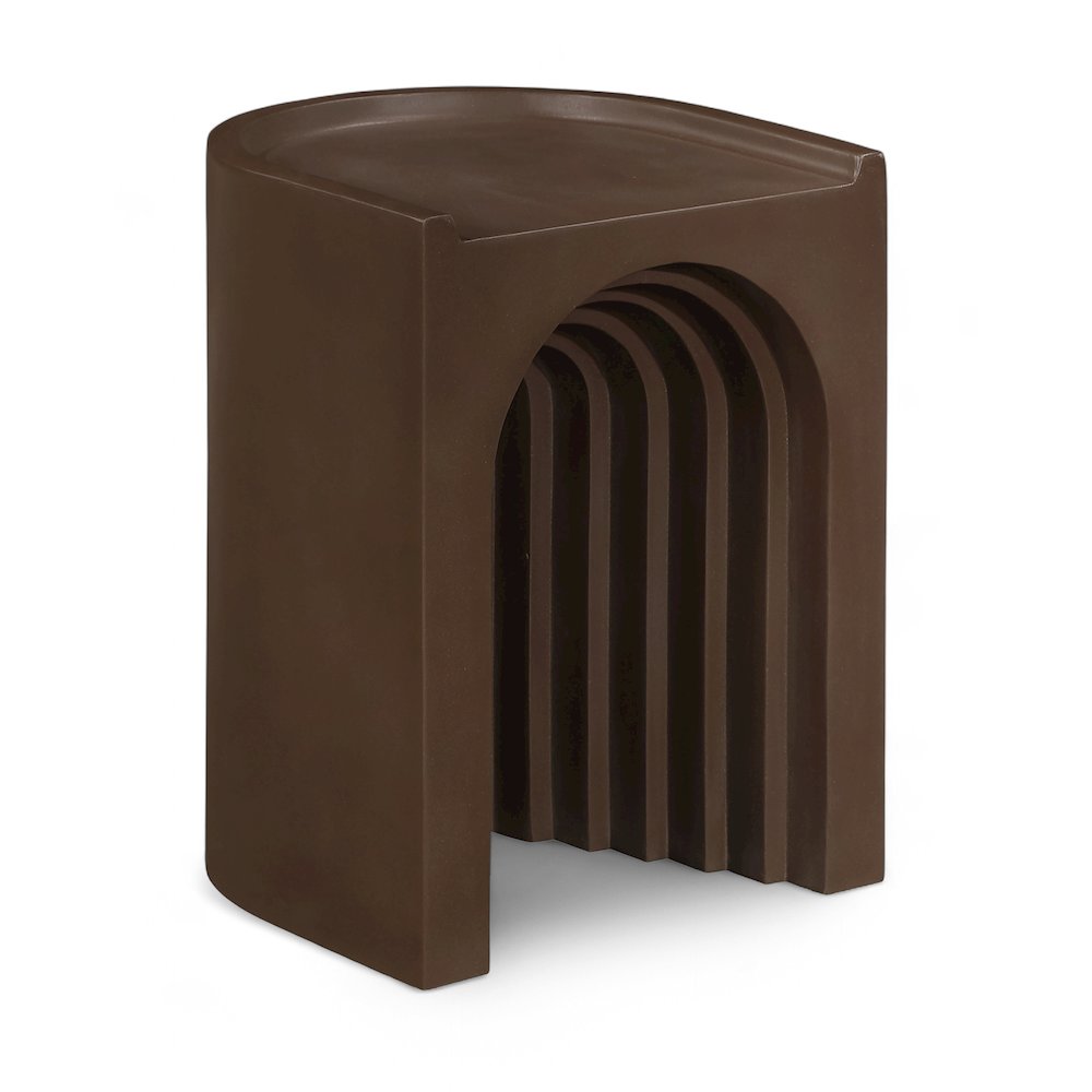 Avenda Brown Concrete Indoor/Outdoor End Table. Picture 1