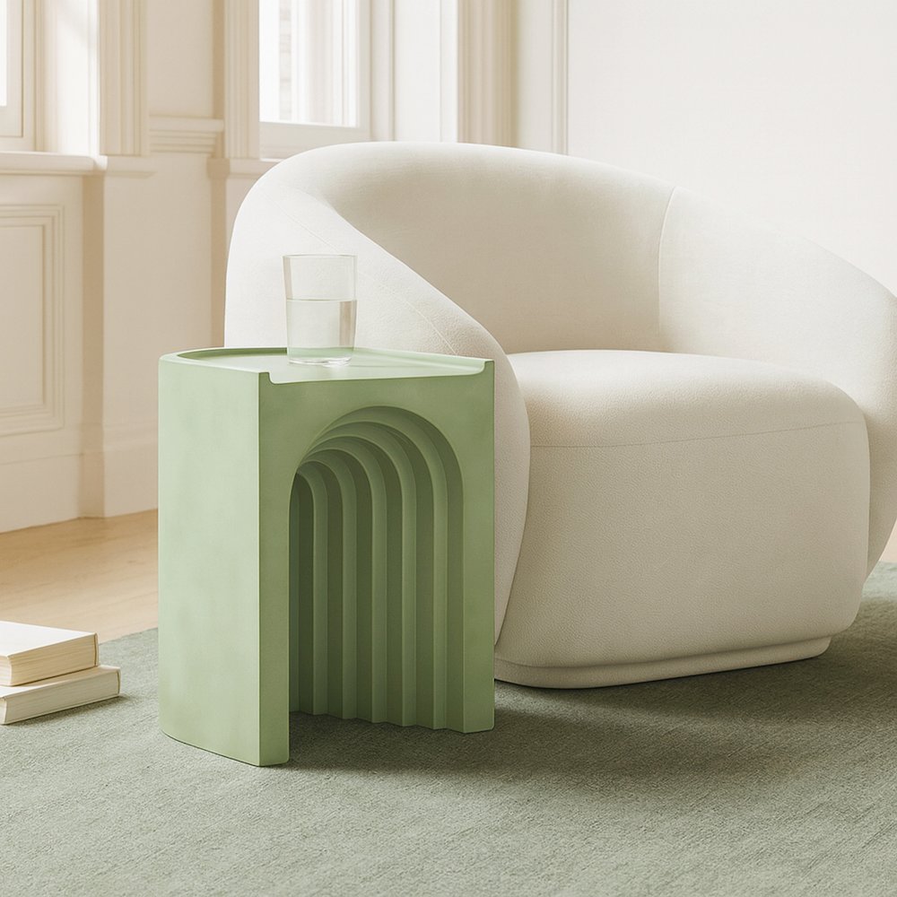 Avenda Green Concrete Indoor/Outdoor End Table. Picture 7
