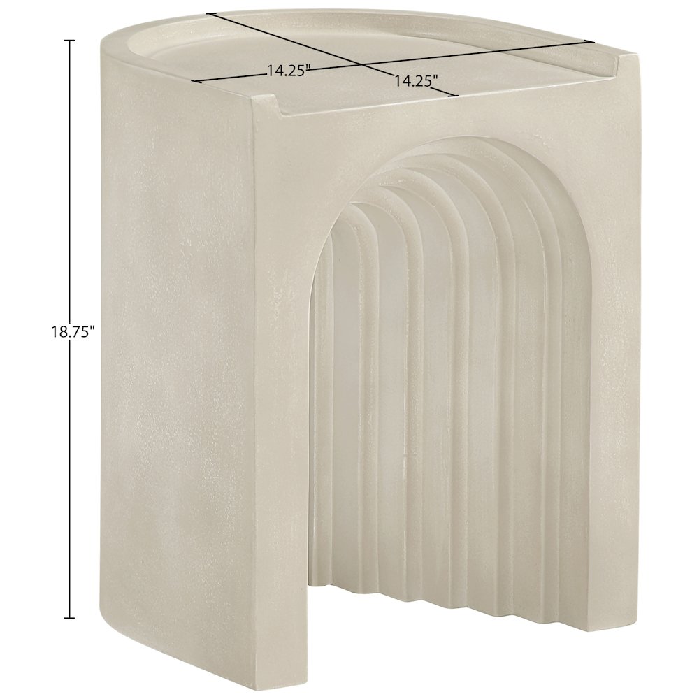 Avenda Beige Concrete Indoor/Outdoor End Table. Picture 9