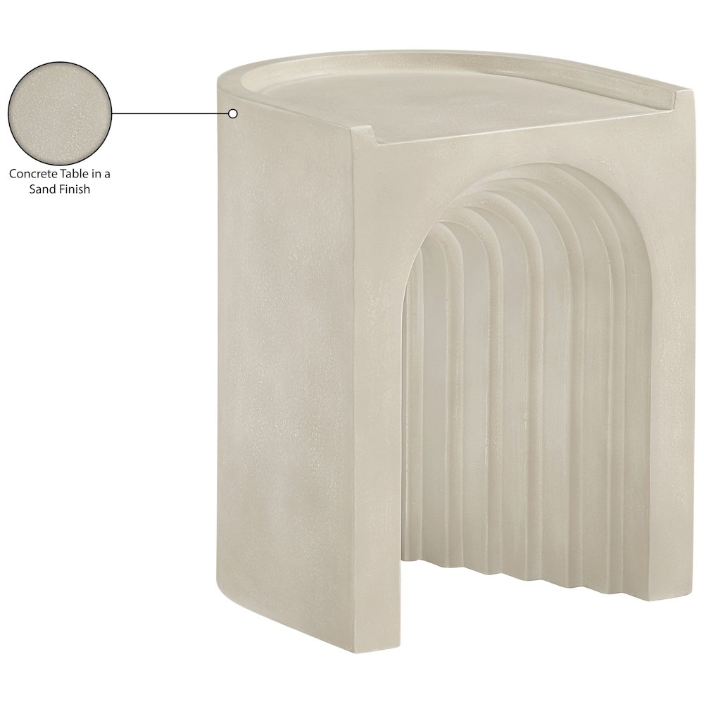 Avenda Beige Concrete Indoor/Outdoor End Table. Picture 10