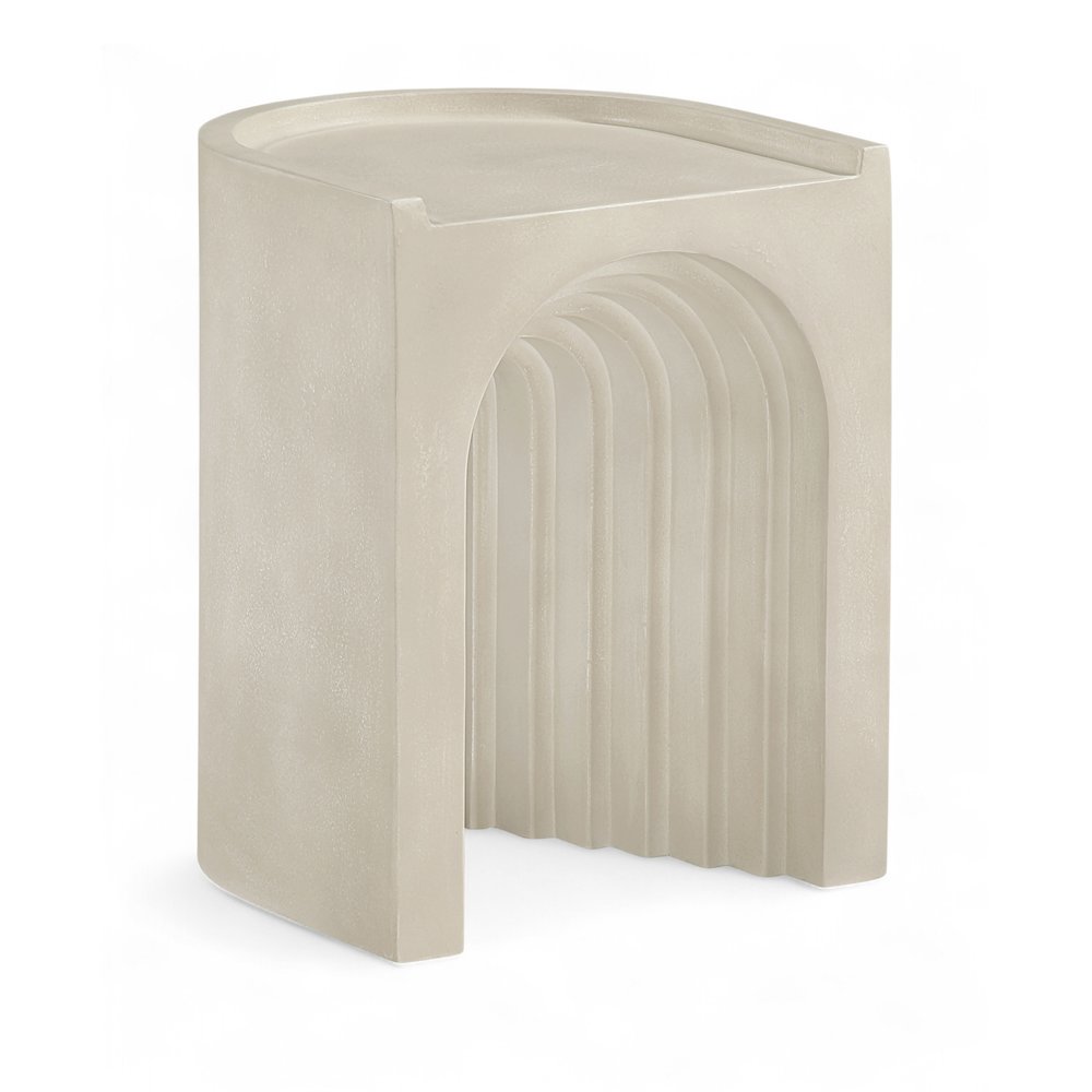 Avenda Beige Concrete Indoor/Outdoor End Table. Picture 1