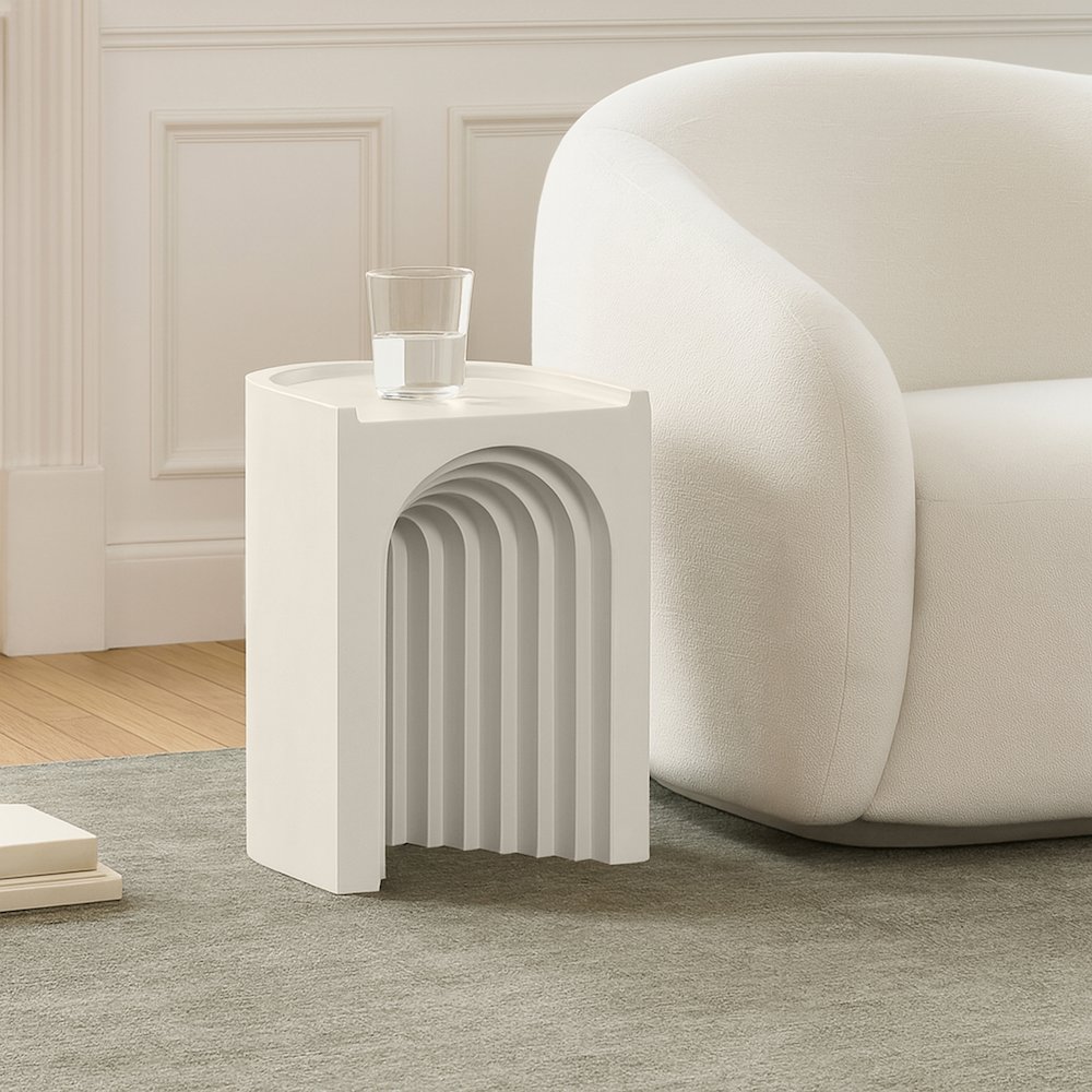 Avenda Taupe Concrete Indoor/Outdoor End Table. Picture 7